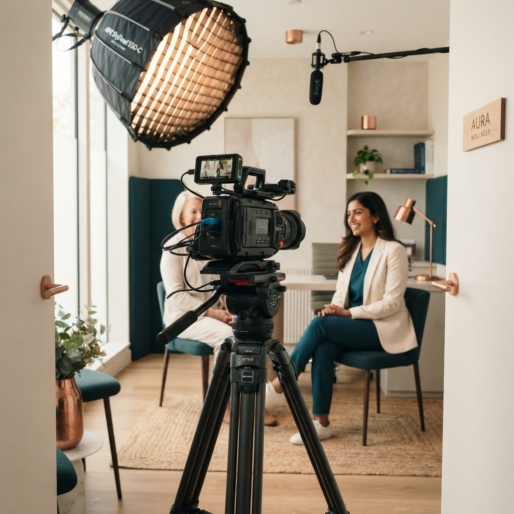 Camera op statief in een zorgpraktijk